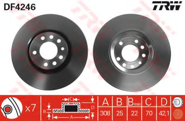 TRW Brake Disc 10677106 - TRW