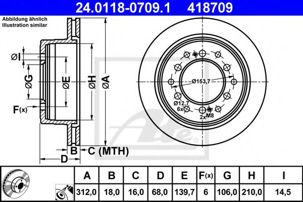 ATE Brake Disc 10123991 - ATE