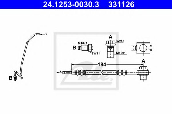 ATE Brake Hose 10481344 - ATE