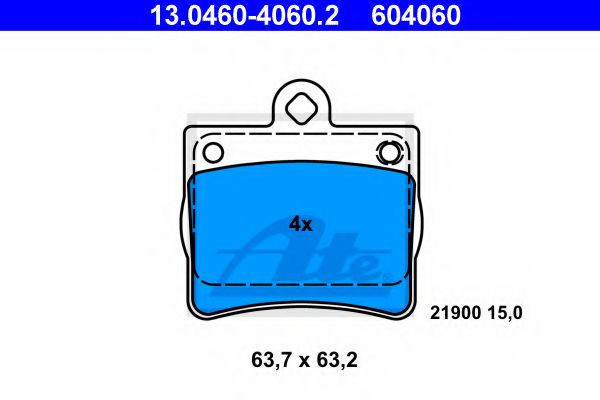 ATE Brake Pad Set, disc brake 10122957 - ATE