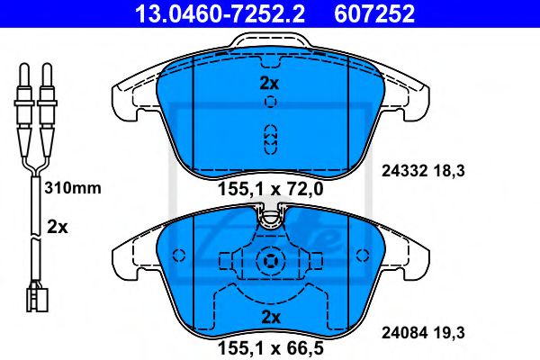 ATE Brake Pad Set, disc brake 10202328 - ATE