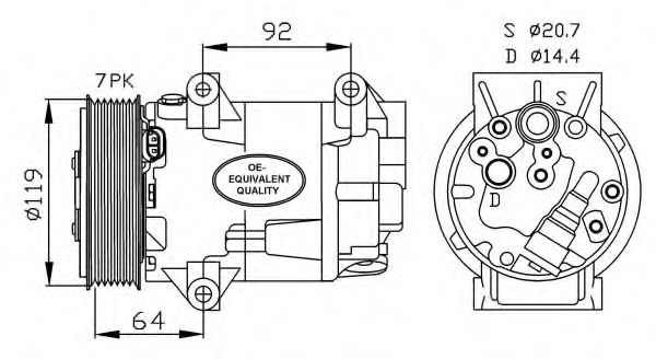NRF Compressor, air conditioning 11541194 - NRF