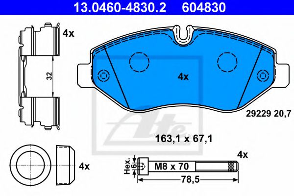 ATE Brake Pad Set, disc brake 10122980 - ATE