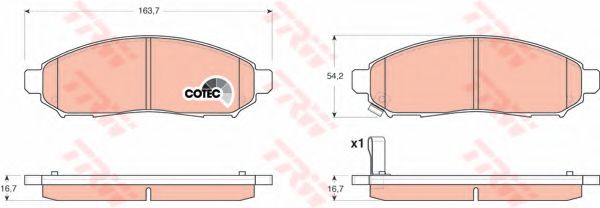 TRW Brake Pad Set, disc brake 10703242 - TRW