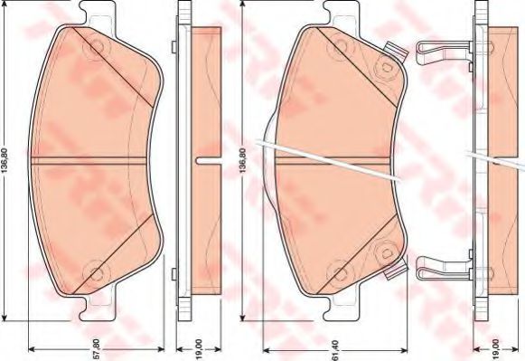 TRW Brake Pad Set, disc brake 10703111 - TRW