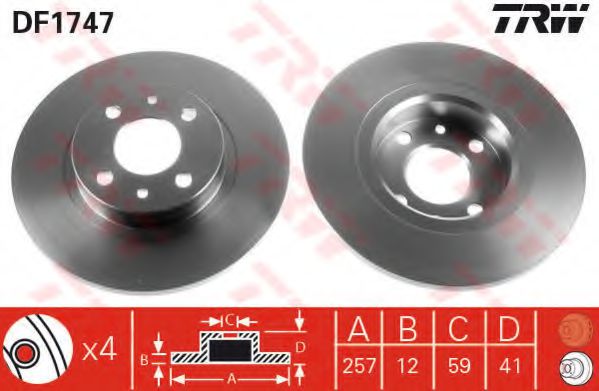 TRW Brake Disc 10701690 - TRW