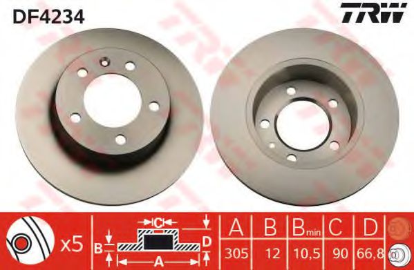 TRW Brake Disc 10707496 - TRW