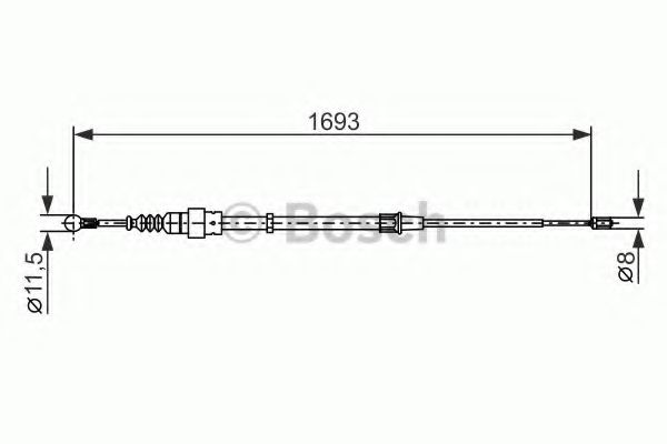 BOSCH Cable Pull, parking brake 10107807 - BOSCH
