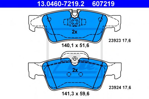 ATE Brake Pad Set, disc brake 10123367 - ATE
