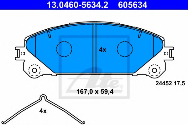 ATE Brake Pad Set, disc brake 10800633 - ATE