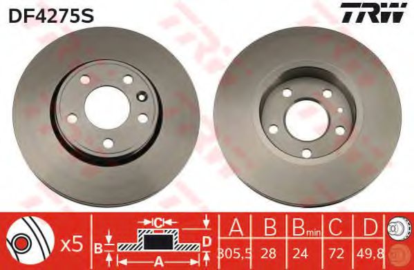 TRW Brake Disc 10705193 - TRW