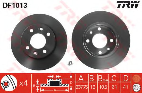 TRW Brake Disc 10702221 - TRW