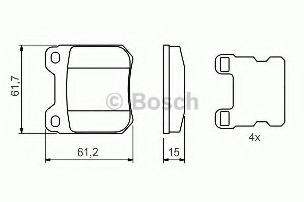 BOSCH Brake Pad Set, disc brake 10106942 - BOSCH
