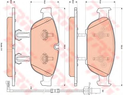 TRW Brake Pad Set, disc brake 10707356 - TRW