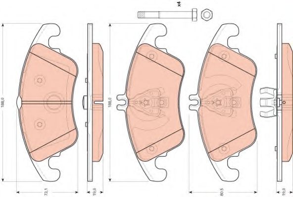 TRW Brake Pad Set, disc brake 10702973 - TRW