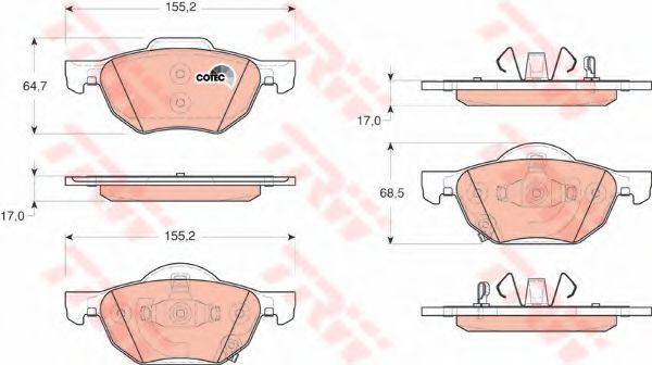 TRW Brake Pad Set, disc brake 10703408 - TRW
