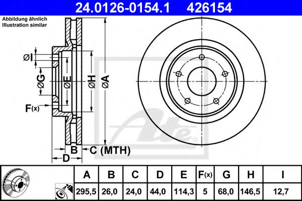 ATE Brake Disc 10393431 - ATE