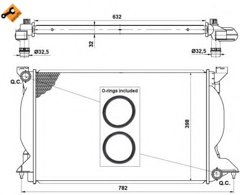 NRF Radiator, engine cooling 3216633 - NRF