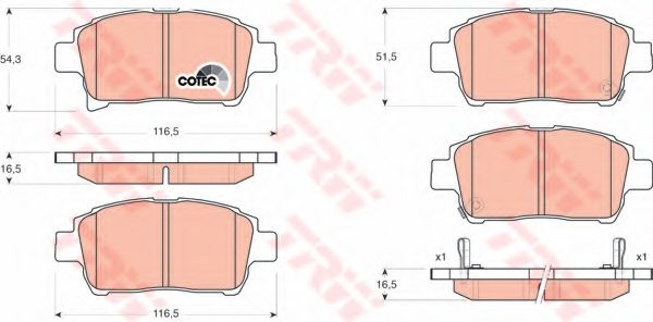 TRW Brake Pad Set, disc brake 10700232 - TRW