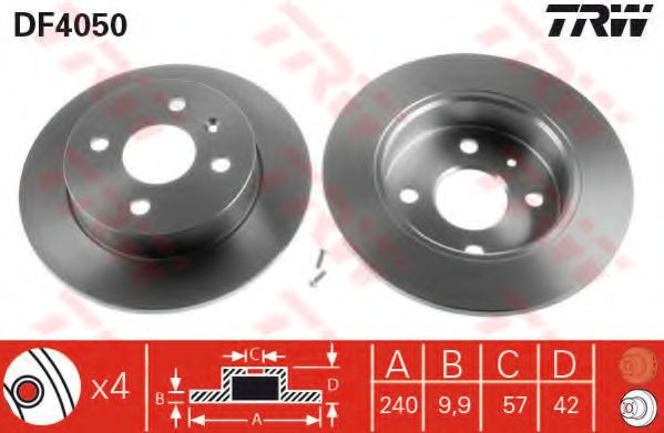 TRW Brake Disc 4122630 - TRW