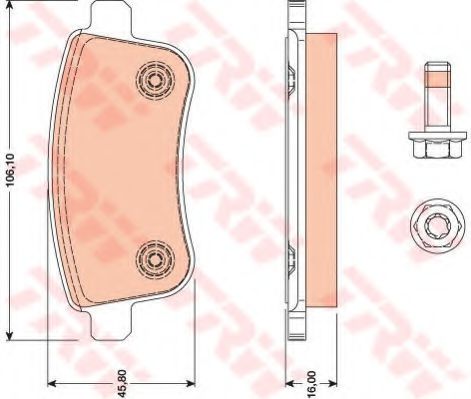 TRW Brake Pad Set, disc brake 10701708 - TRW