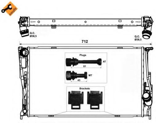 NRF Radiator, engine cooling 11524005 - NRF