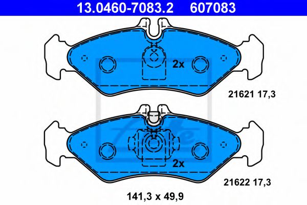 ATE Brake Pad Set, disc brake 10123257 - ATE