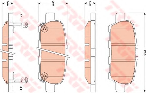 TRW Brake Pad Set, disc brake 10701351 - TRW
