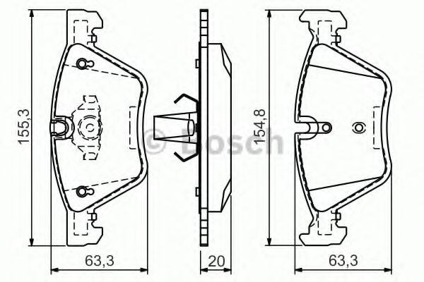 BOSCH Brake Pad Set, disc brake 10107063 - BOSCH