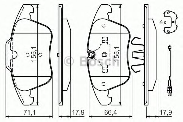 BOSCH Brake Pad Set, disc brake 10598169 - BOSCH