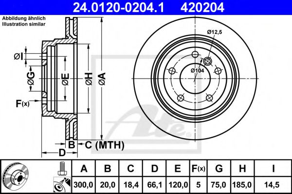 ATE Brake Disc 10226528 - ATE