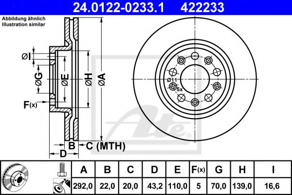 ATE Brake Disc 10253563 - ATE