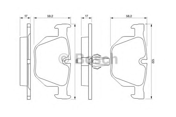 BOSCH Brake Pad Set, disc brake 10105114 - BOSCH