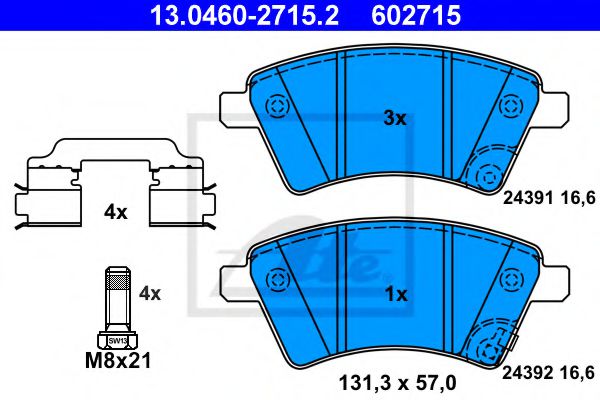 ATE Brake Pad Set, disc brake 10122680 - ATE