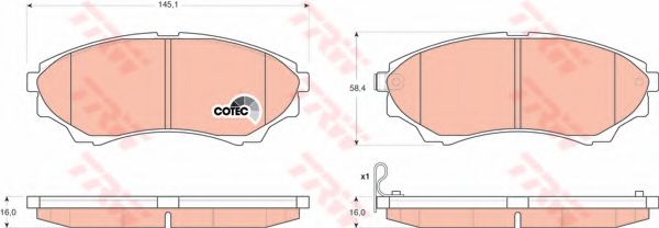 TRW Brake Pad Set, disc brake 10704621 - TRW