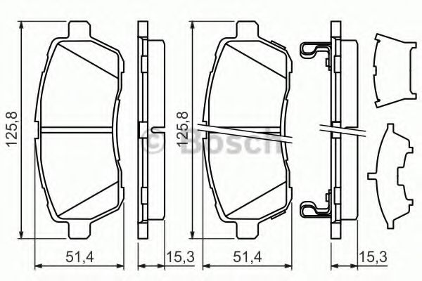 BOSCH Brake Pad Set, disc brake 10598130 - BOSCH