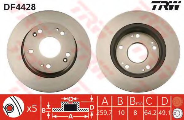 TRW Brake Disc 10707813 - TRW