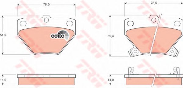 TRW Brake Pad Set, disc brake 3677894 - TRW