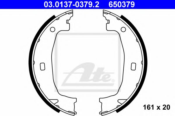 ATE Brake Shoe Set, parking brake 10120638 - ATE