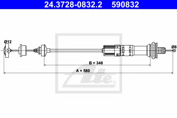 ATE Cable Pull, clutch control 10126417 - ATE