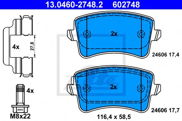 ATE Brake Pad Set, disc brake 10226659 - ATE