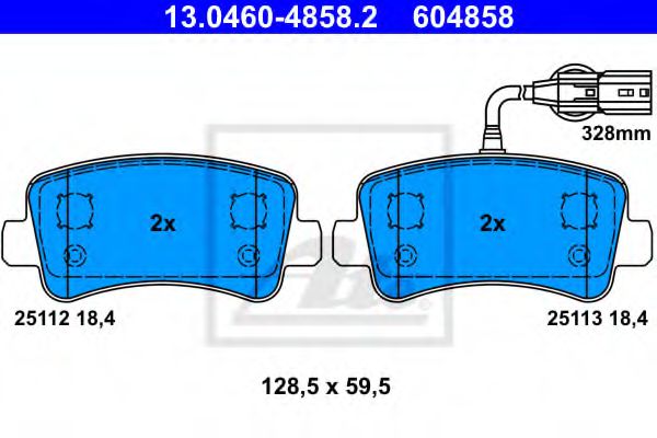 ATE Brake Pad Set, disc brake 10480922 - ATE