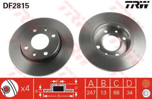 TRW Brake Disc 10677113 - TRW