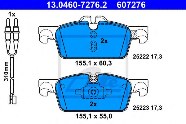 ATE Brake Pad Set, disc brake 10646872 - ATE