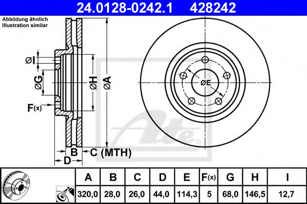 ATE Brake Disc 10800756 - ATE