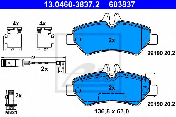 ATE Brake Pad Set, disc brake 10122865 - ATE