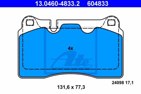 ATE Brake Pad Set, disc brake 10228183 - ATE