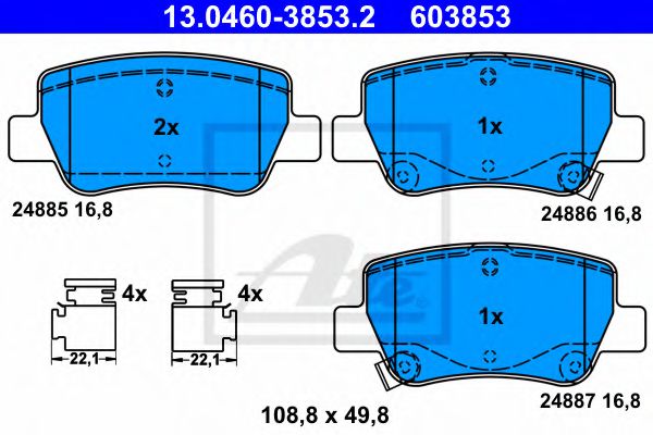 ATE Brake Pad Set, disc brake 11163137 - ATE