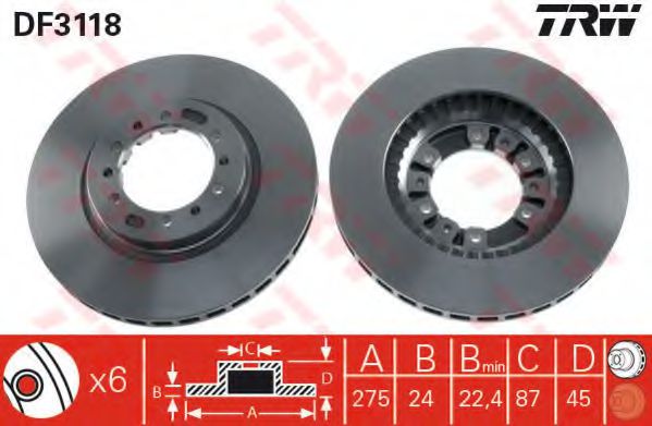 TRW Brake Disc 10708107 - TRW
