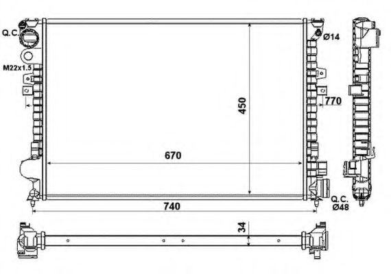 NRF Radiator, engine cooling 11545162 - NRF